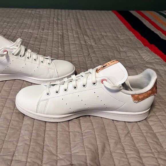 adidas White Sneakers with Tan Accents - Picture 5 of 7